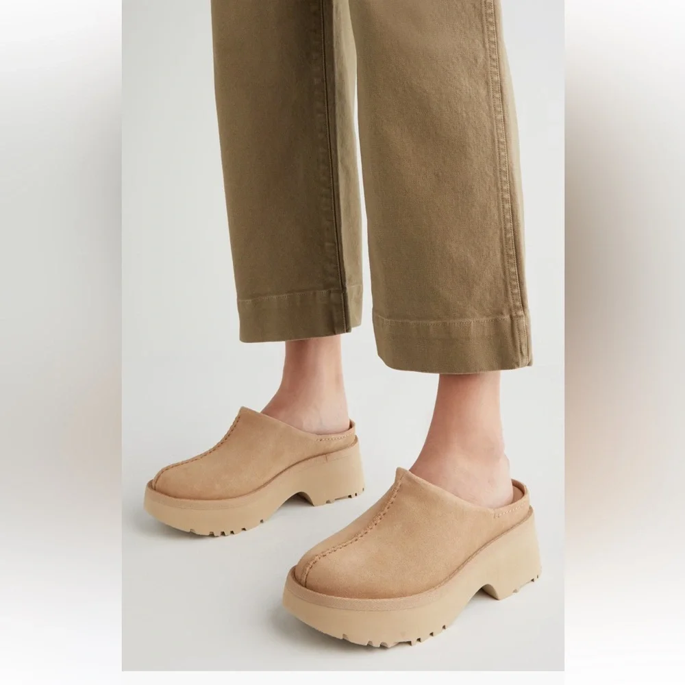 UGG Beige Suede Women's Clogs - Picture 3 of 11
